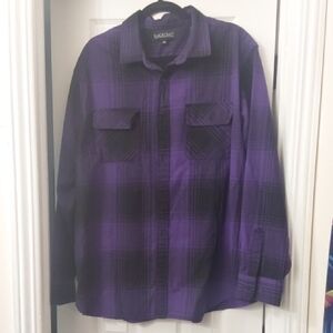 Blackcat Men's Purple Checkered Casual Shirt